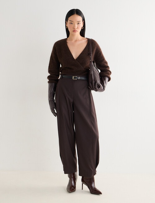 State of play Aria Wrap Mohair Blend Sweater, Milk Chocolate product photo View 03 L