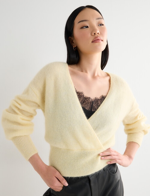 State of play Aria Wrap Mohair Blend Sweater, French Vanilla product photo