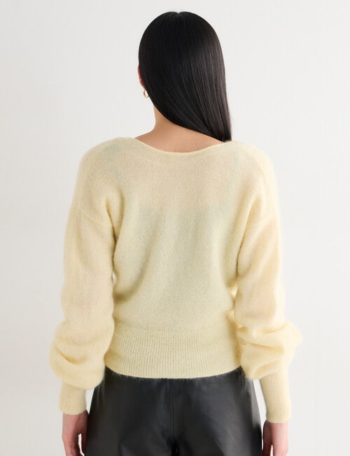 State of play Aria Wrap Mohair Blend Sweater, French Vanilla product photo View 02 L