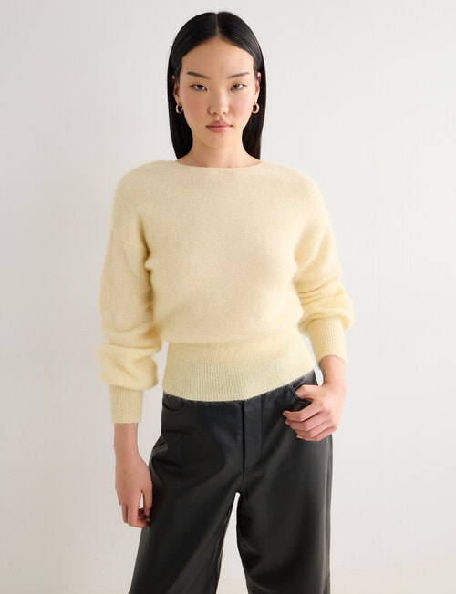 State of play Aria Wrap Mohair Blend Sweater, French Vanilla product photo View 07 L