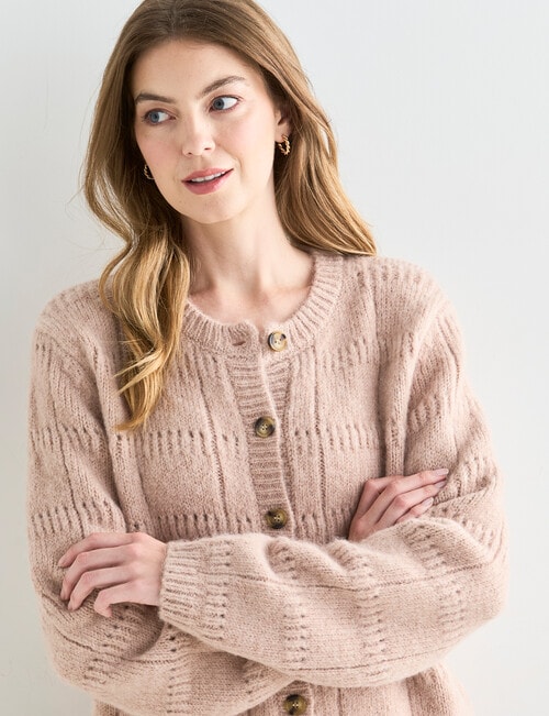 Zest Pretty Pointelle Cardigan, Dusty Blush product photo