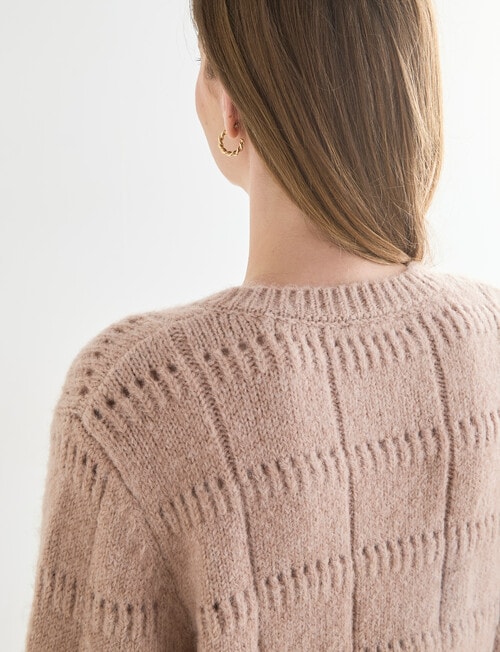 Zest Pretty Pointelle Cardigan, Dusty Blush product photo View 06 L