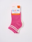 Blue Ink Heart Cotton Quarter Crew Sock, 2-Pack, Nostalgic Pink & Vanilla product photo View 02 S