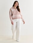 Zest Zip Up Cardigan, Dusty Pink Check product photo View 14 S