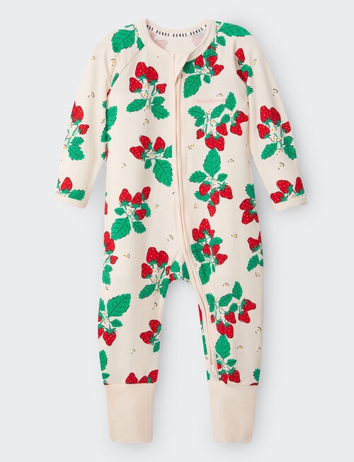 Bonds Strawberry Sweet Fields Wondersuit Zippy, Beige & Red product photo