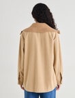 Zest Ribbed Collar Shacket, Camel product photo View 02 S