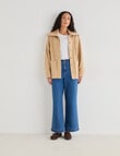 Zest Ribbed Collar Shacket, Camel product photo View 03 S