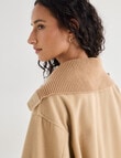 Zest Ribbed Collar Shacket, Camel product photo View 06 S