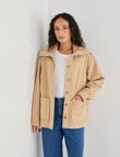 Zest Ribbed Collar Shacket, Camel product photo View 08 S