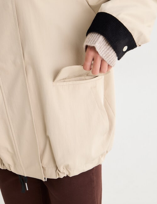 Zest Cotton Blend Cord Collar Jacket, Natural product photo View 06 L