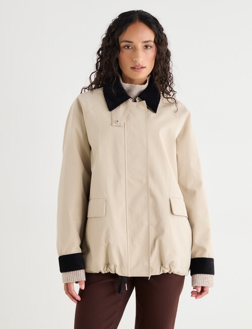 Zest Cotton Blend Cord Collar Jacket, Natural product photo View 09 L