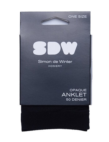 Simon De Winter Opaque Anklet, 50 Denier, Black product photo