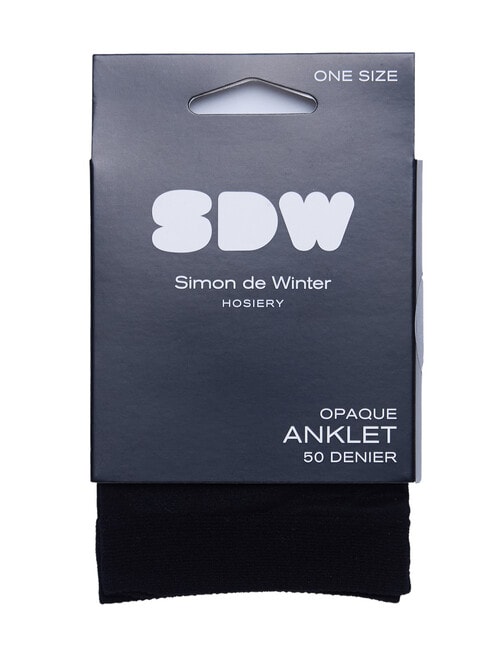 Simon De Winter Opaque Anklet, 50 Denier, Black product photo