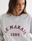 Denim Republic Le Marais Sweatshirt, Grey Marle product photo View 04 S