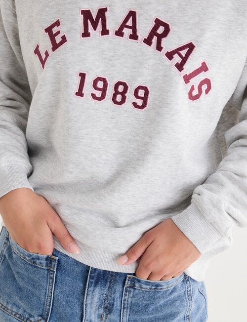 Denim Republic Le Marais Sweatshirt, Grey Marle product photo View 05 L