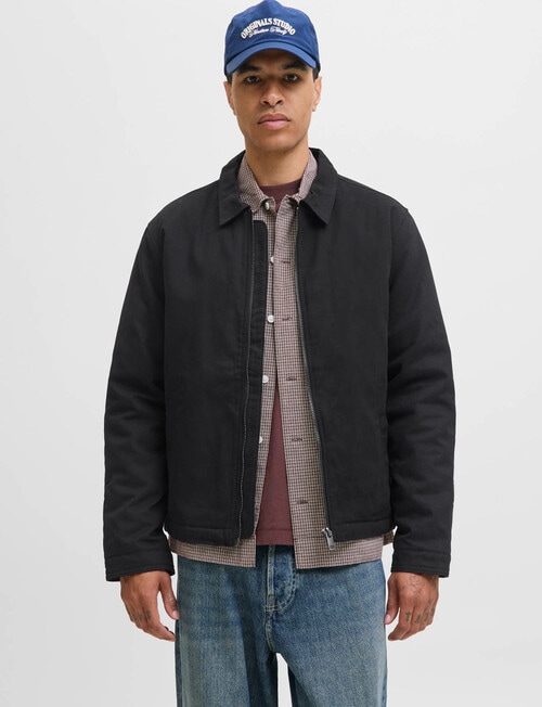 Jack & Jones College Wool Blend Bomber, Black product photo View 02 L
