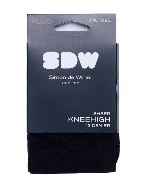 Simon De Winter Plus Knee Hi, 15 Denier, Black product photo