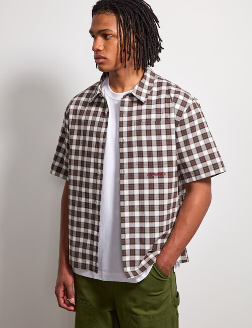 AIR SPACE Dad Check Shirt, Black product photo View 02 L