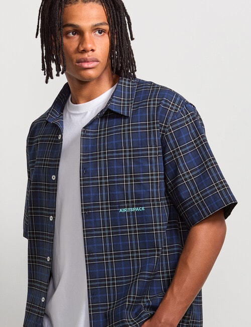 AIR SPACE Dad Check Shirt, Navy product photo View 05 L