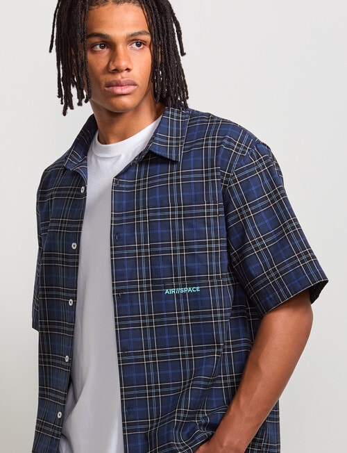 AIR SPACE Dad Check Shirt, Navy product photo View 05 L