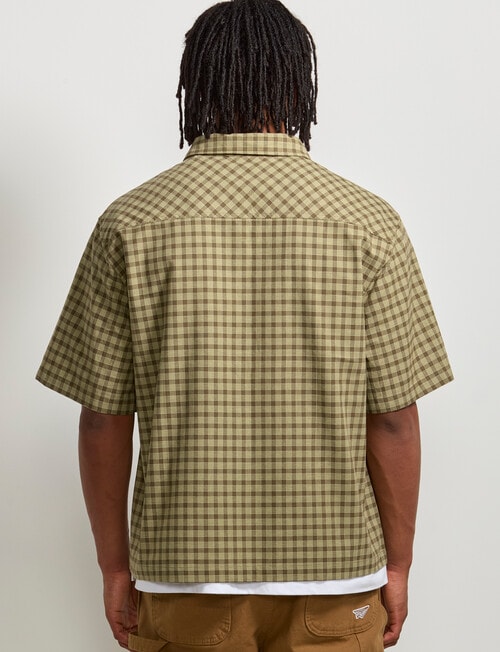 AIR SPACE Dad Check Shirt, Green product photo View 03 L