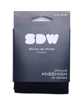 Simon De Winter Plus Opaque Knee Hi, 50 Denier, Black product photo