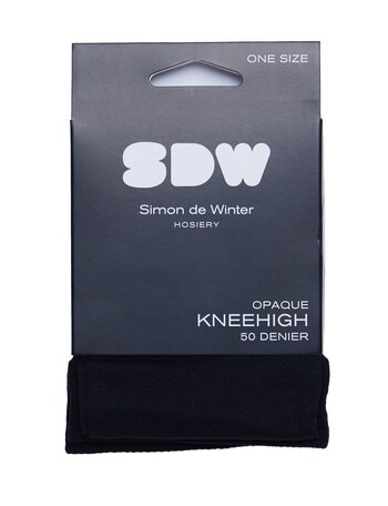 Simon De Winter Opaque Knee Hi, 50 Denier, Black product photo