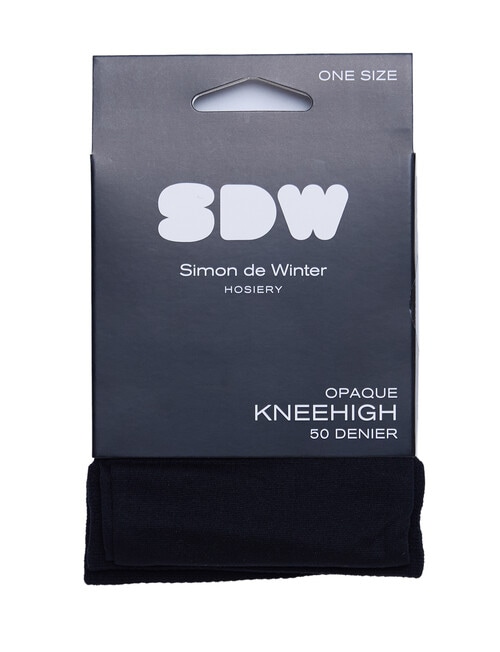 Simon De Winter Opaque Knee Hi, 50 Denier, Black product photo