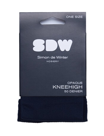 Simon De Winter Opaque Knee Hi, 50 Denier, Navy product photo