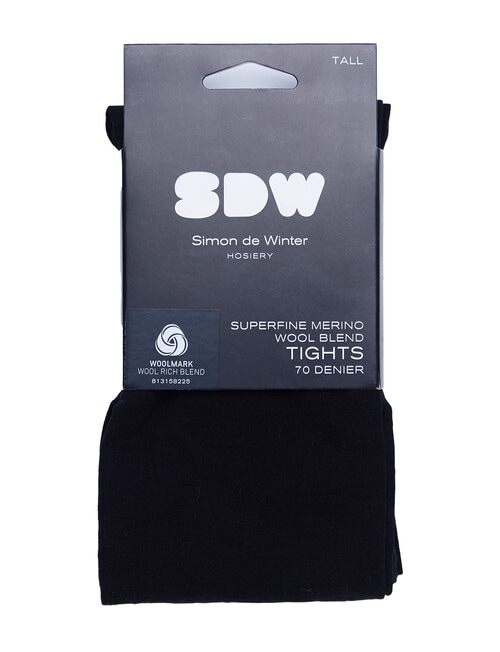 Simon De Winter Superfine Wool Blend, 70 Denier, Black product photo