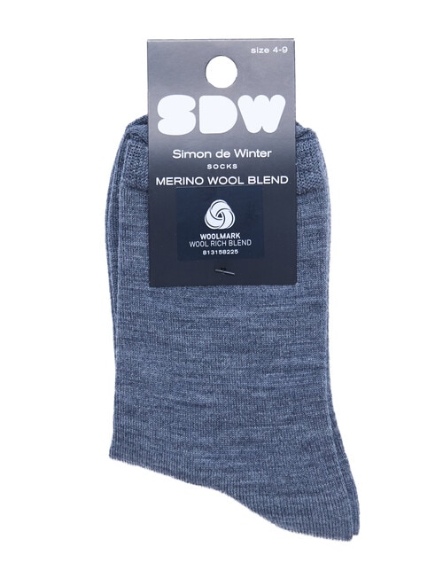Simon De Winter Wool Blend Crew Socks, Dark Grey product photo