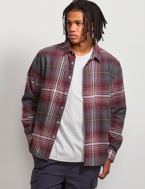 AIR SPACE Ombre Check Shirt, Fig product photo View 02 L