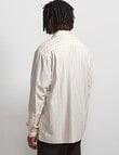 AIR SPACE Stripe Oversized Shirt, Natural Stripe product photo View 03 S