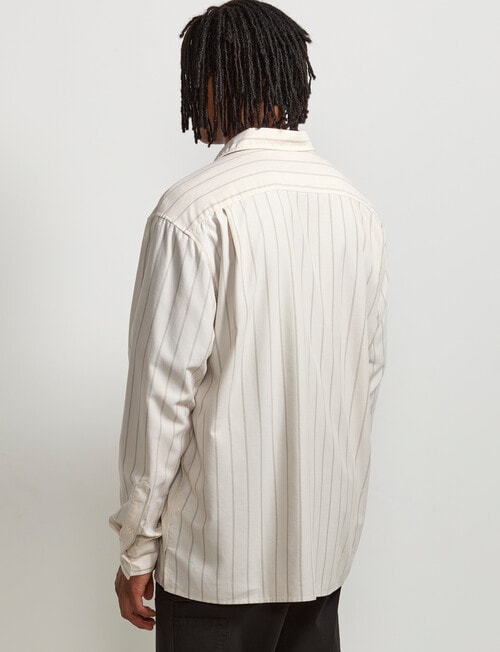 AIR SPACE Stripe Oversized Shirt, Natural Stripe product photo View 03 L