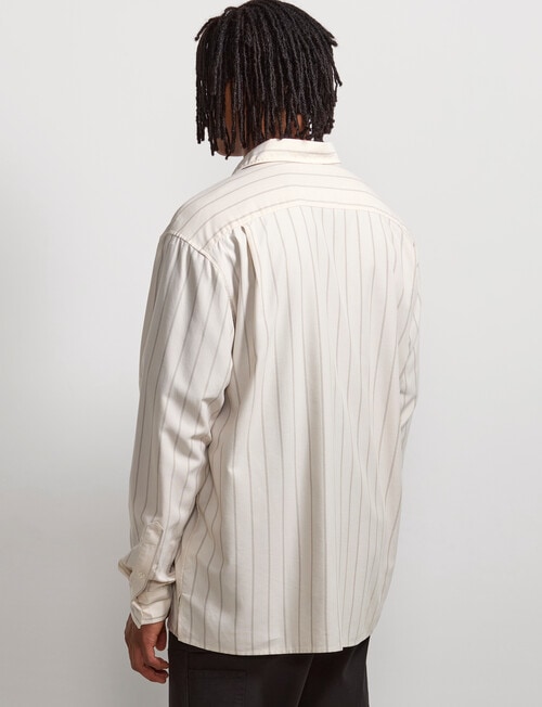 AIR SPACE Stripe Oversized Shirt, Natural Stripe product photo View 03 L