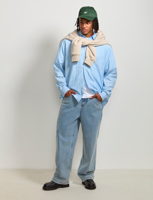 AIR SPACE Stripe Oversized Shirt, Blue Stripe product photo