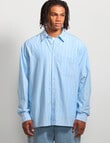 AIR SPACE Stripe Oversized Shirt, Blue Stripe product photo View 02 S