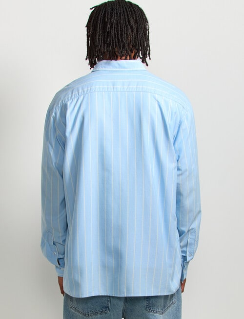 AIR SPACE Stripe Oversized Shirt, Blue Stripe product photo View 03 L
