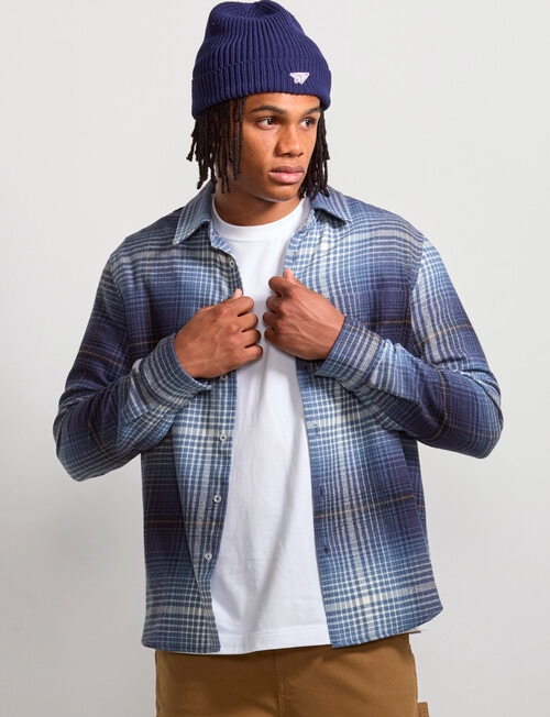 AIR SPACE Ombre Check Shirt, Navy product photo View 02 L