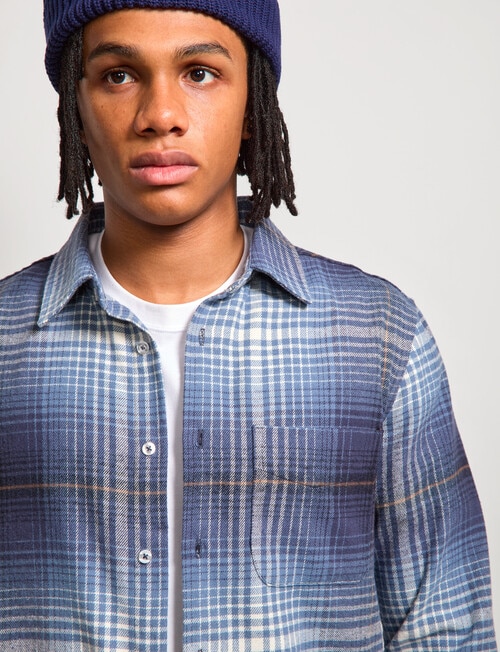 AIR SPACE Ombre Check Shirt, Navy product photo View 04 L