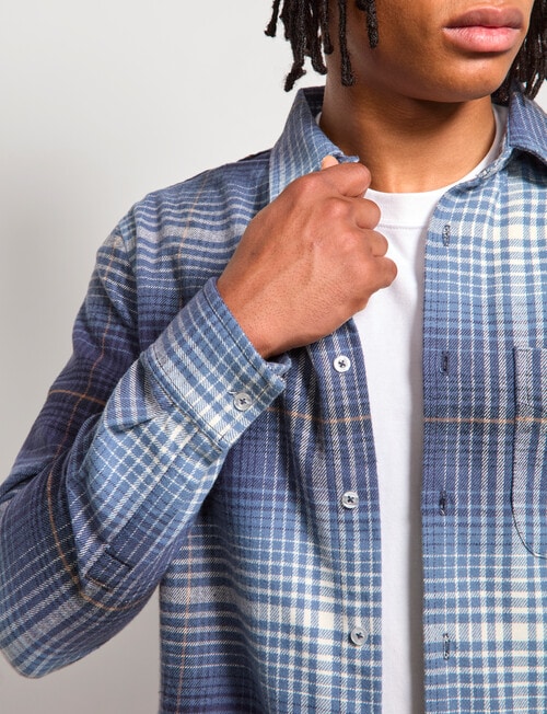 AIR SPACE Ombre Check Shirt, Navy product photo View 05 L