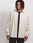 AIR SPACE Stripe Oversized Shirt, Natural Stripe product photo View 02 S