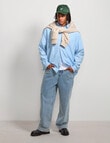 AIR SPACE Stripe Oversized Shirt, Blue Stripe product photo