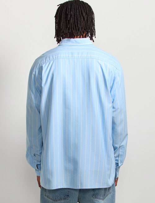 AIR SPACE Stripe Oversized Shirt, Blue Stripe product photo View 03 L