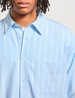 AIR SPACE Stripe Oversized Shirt, Blue Stripe product photo View 04 S
