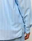 AIR SPACE Stripe Oversized Shirt, Blue Stripe product photo View 06 S