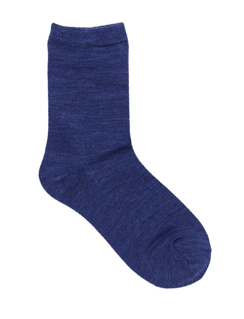 Simon De Winter Wool Blend Crew Socks, Blue product photo View 02 L