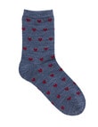 Simon De Winter Wool Blend Crew Socks, Heart Dark Grey product photo View 02 S