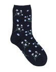 Simon De Winter Wool Blend Crew Socks, Ditsy Floral Black product photo View 02 S