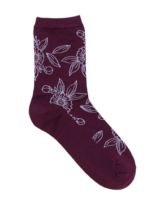 Simon De Winter Wool Blend Crew Socks, Flower Andorra product photo View 02 L